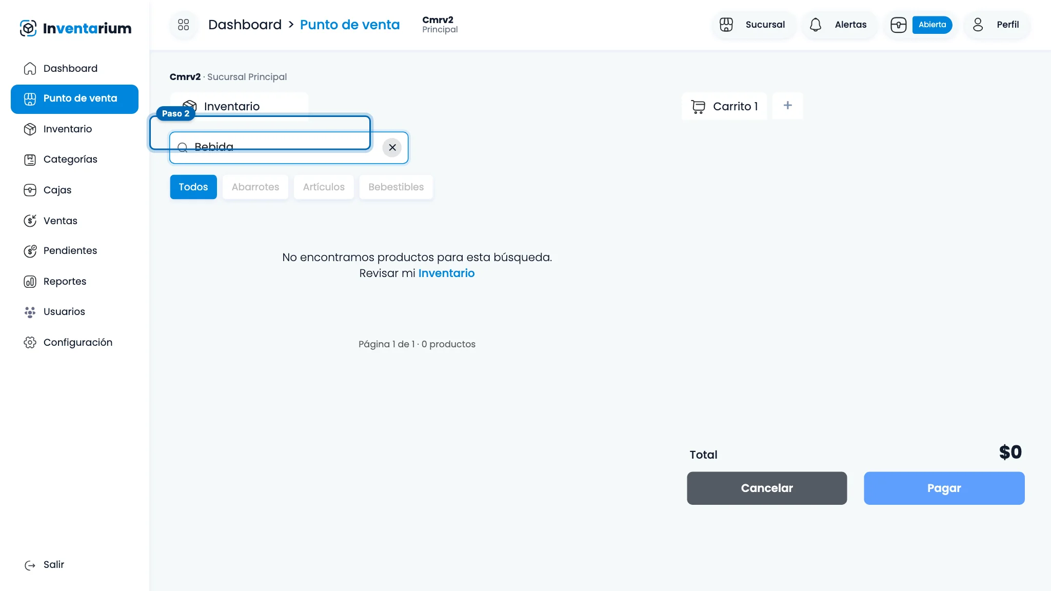 Buscador inteligente: Búsqueda instantánea por nombre o lector de barras