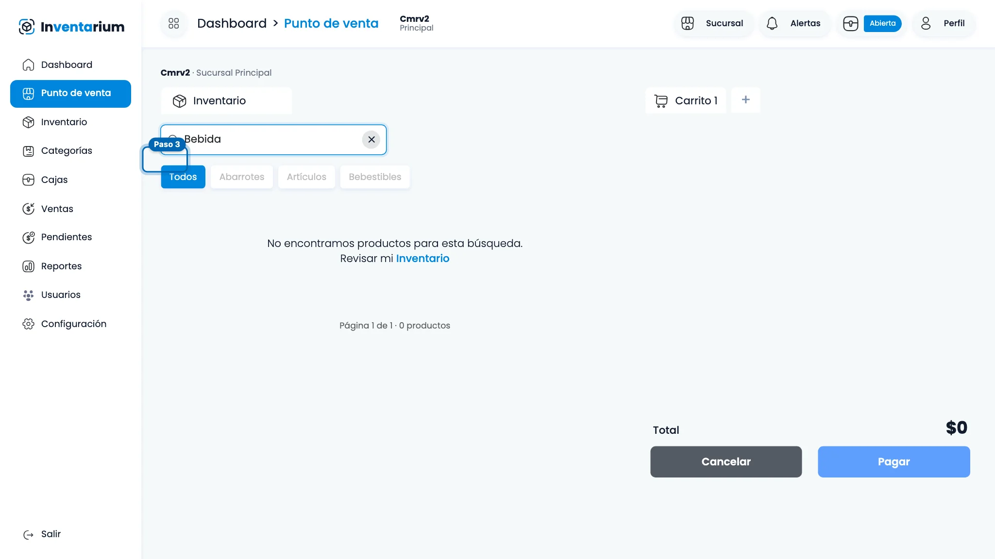 Botones de categoría: Acceso rápido a grupos de productos frecuentes
